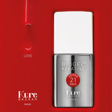 Kure Bazaar Biogel Keratine Gel Polish Love bottle and texture swatch