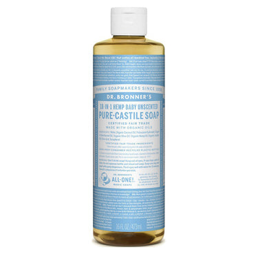 DR BRONNER PURE CASTILE LIQUID SOAP BABY UNSCENTED