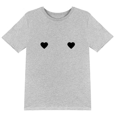 TitShirt Cutees Paris T-Shirt Black Hearts Grey | Sustainable Fashion | UK Stockist