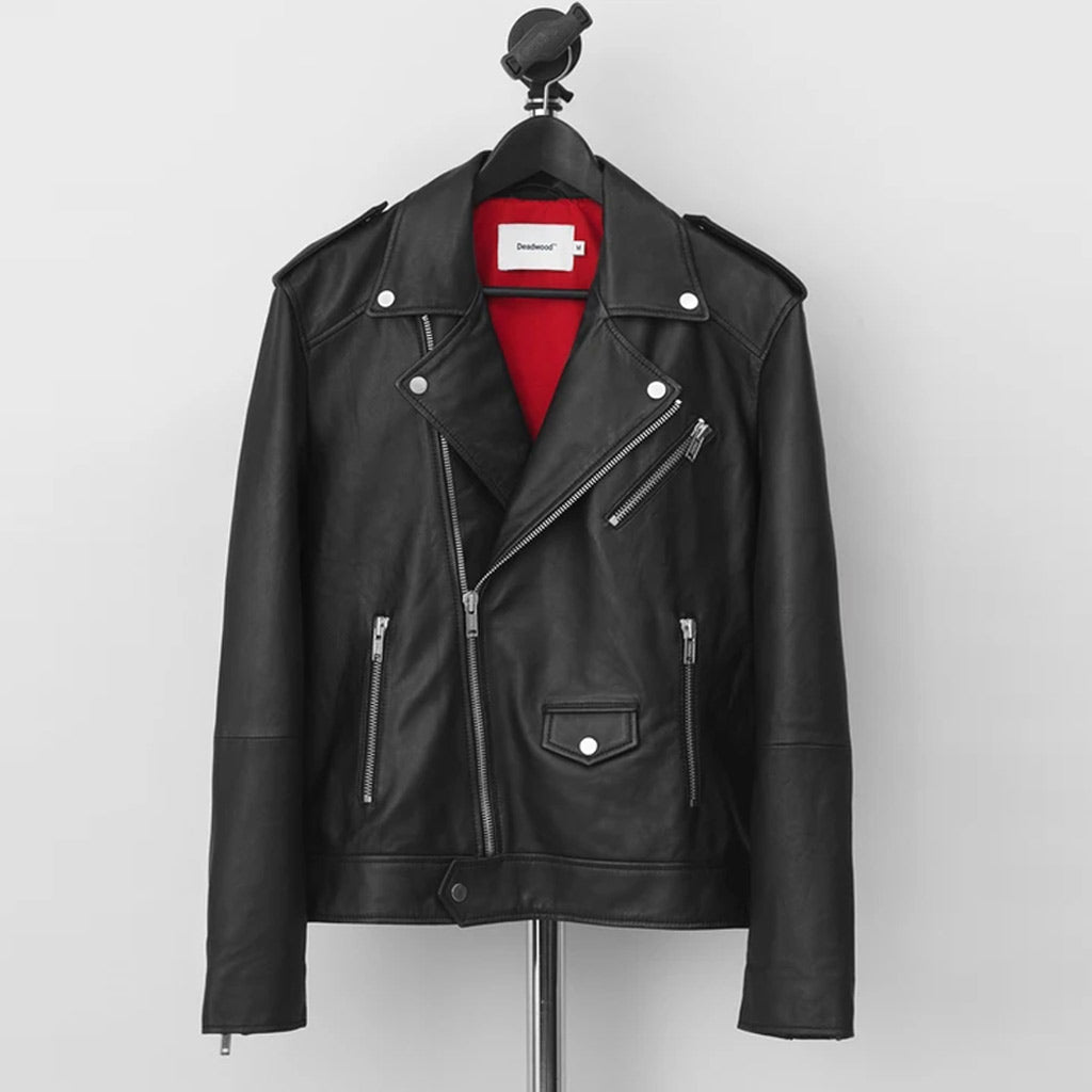 Deadwood River Original Biker Jacket Recycled Leather Jacket UK