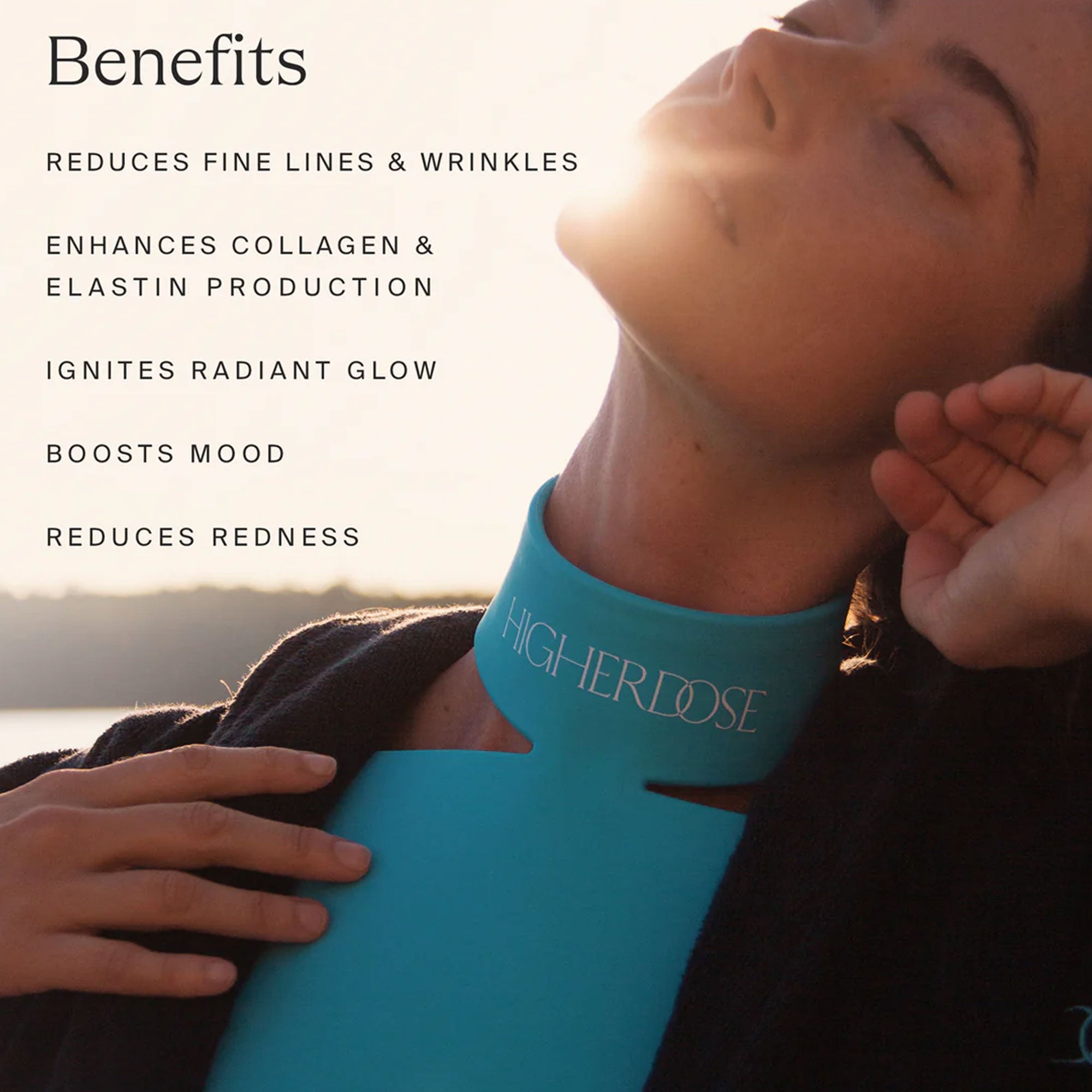 HigherDOSE Red Light Neck Enhancer | At Home LED Mask – Content Beauty ...