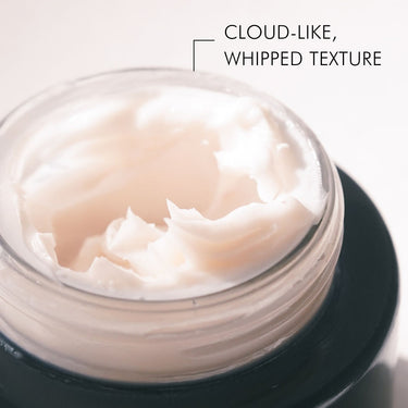 Open jar of Mara SeaDream Firming Algae Crème showing cloud-like whipped texture