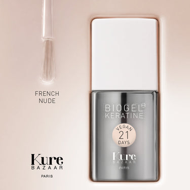 Kure Bazaar Biogel Keratine Gel Polish French White bottle and texture swatch