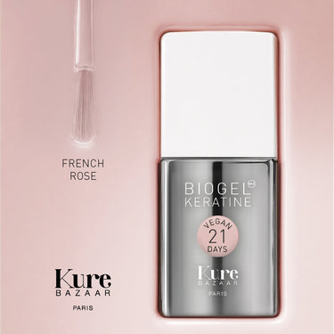 Kure Bazaar Biogel Keratine Gel Polish French Rose bottle and texture swatch