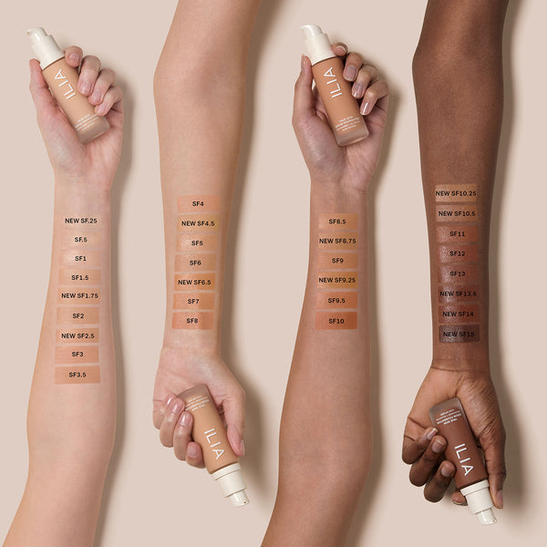 Ilia True Serum Foundation Swatches