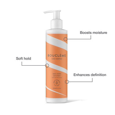Boucleme Seal + Shield Curl Cream with bottle with text