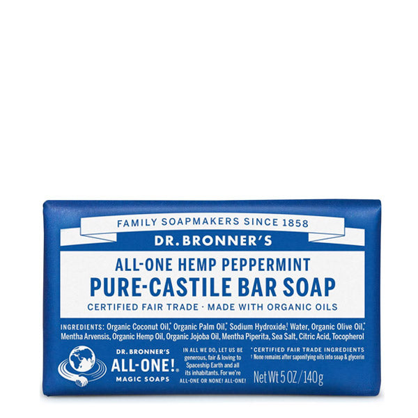 DR BRONNER PURE CASTILE SOAP BAR PEPPERMINT