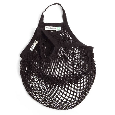 Turtle Bag Short Handle Black | Organic Cotton Reusable Bag