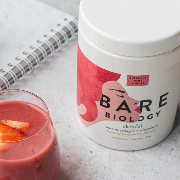 Bare Biology Skinful Marine Collagen Vitamin C Strawberry | Content UK