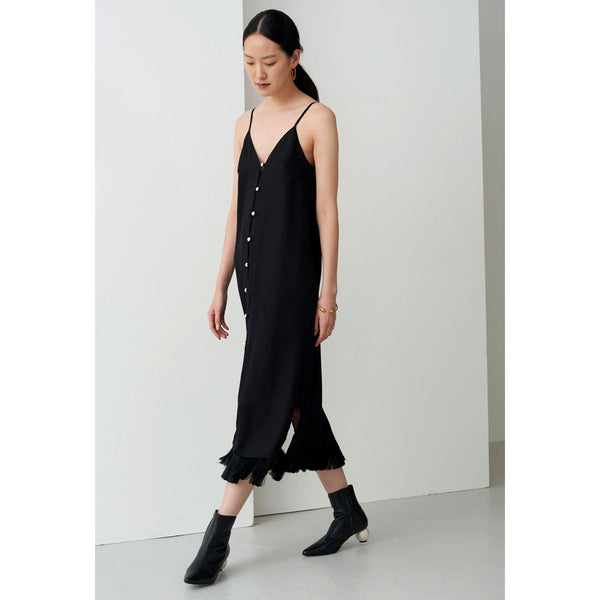 Mother Of Pearl Lydia Midi Dress Black | Organic Cotton Clothing
