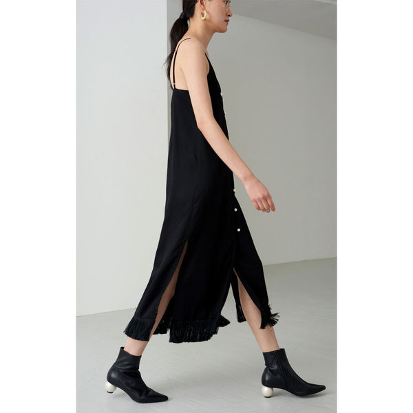 Mother Of Pearl Lydia Midi Dress Black | Organic Cotton Clothing