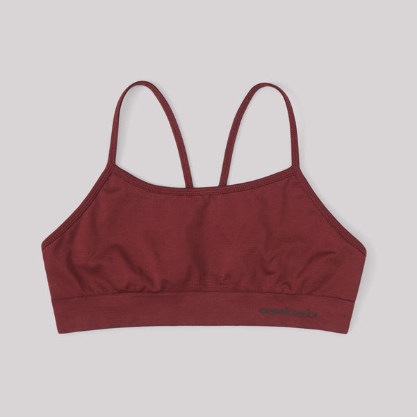 Organic Basics Active Sports Bra Burgundy | Sustainable Activewear UK