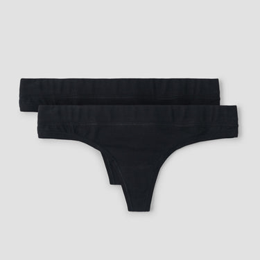 Organic Basics Thong 2-Pack Black | Organic Underwear UK